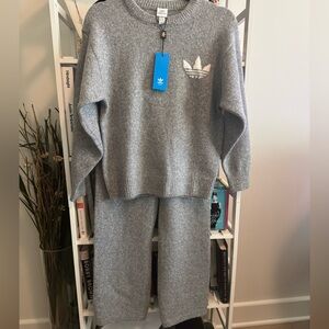 Adidas Heather Gray Knit Set. NWT!